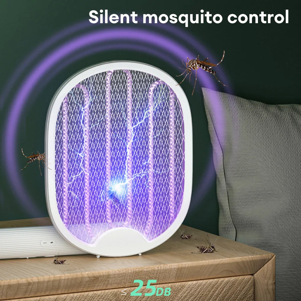 Foldable Electric Trap Mosquito Killer - USB Rechargeable with Light - 3000V