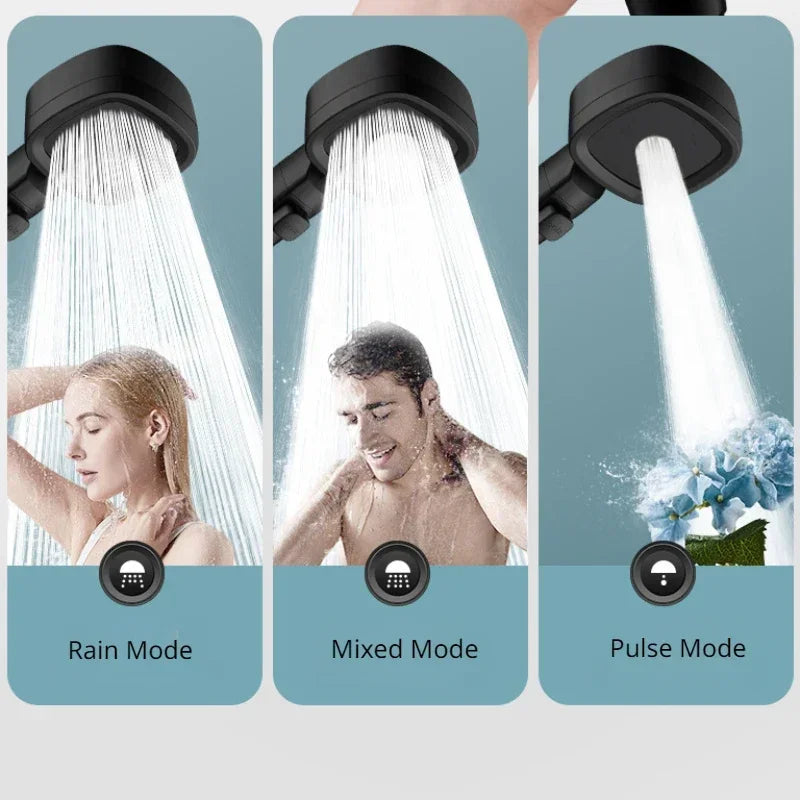 High Pressure Shower Head - Water Saving 3 Modes  Adjustable One-Key -  Great Massage