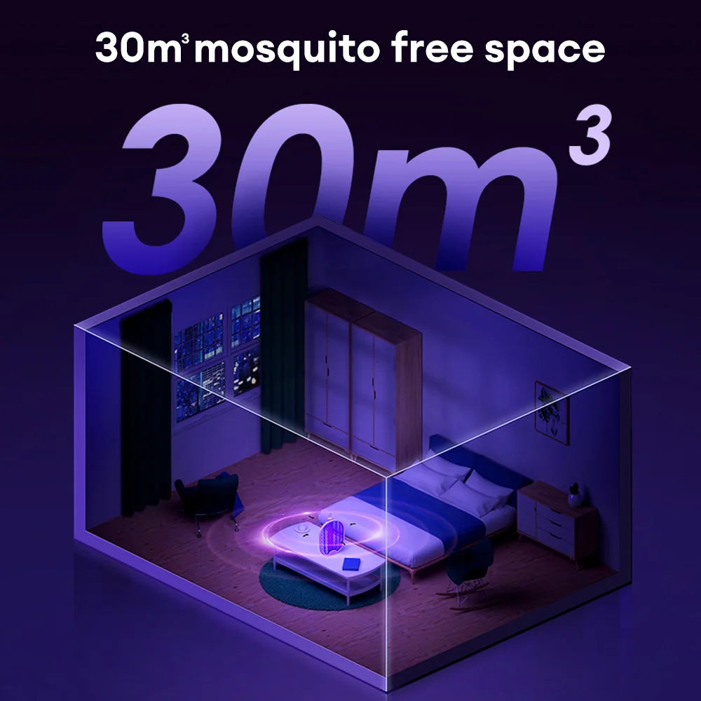 Foldable Electric Trap Mosquito Killer - USB Rechargeable with Light - 3000V