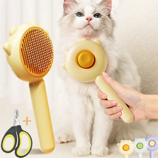 Pet Grooming Needle Brush - Massage Comb & Hair Remover For Cats & Dogs Cleaning Care