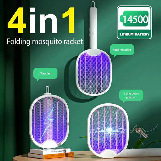 Foldable Electric Trap Mosquito Killer - USB Rechargeable with Light - 3000V